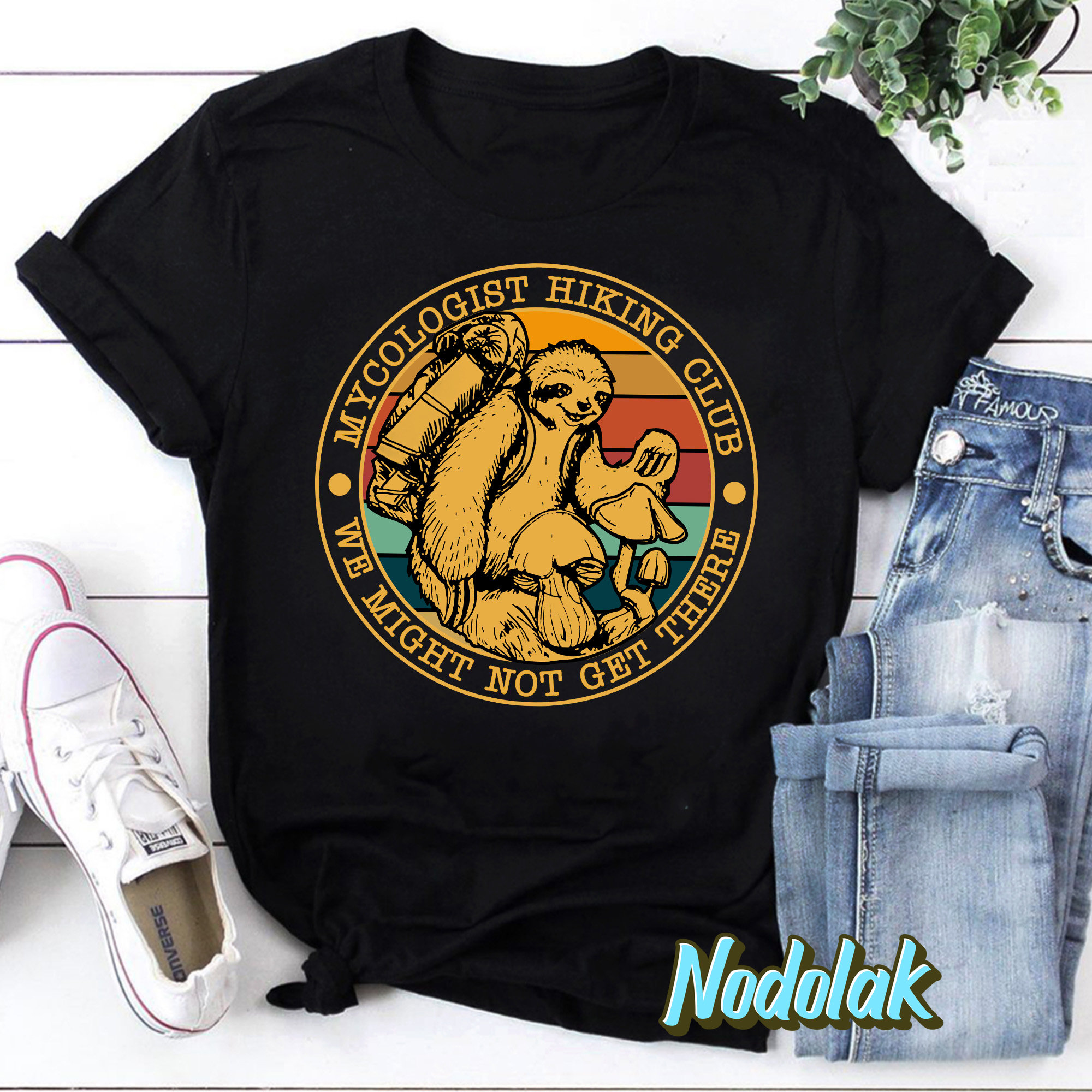 Mycologist Hiking Club We Might Not Get There Sloths Vintage T-Shirt Mycologist Hiking Club We Might Not Get There Sloths Vintage T-Shirt