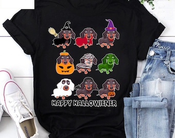 Happy Hallowiener Funny Dachshund Halloween T-shirt, Dachshund Dog Shirt, Dachshund Halloween Shirt, Dachshund Lover Shirt