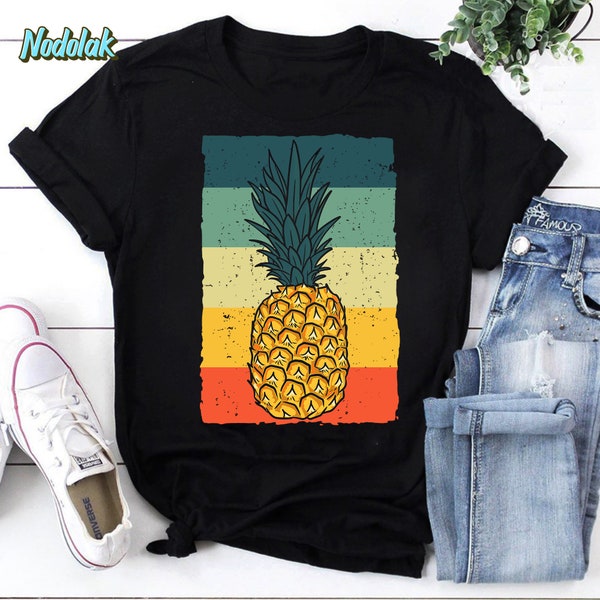 Divertida Camiseta De Verano Hawaiana Con Diseño De Piña Para Hombres Y Mujeres Vintage T-Shirt, Funny Pineapple Shirt, Pineapple Shirt