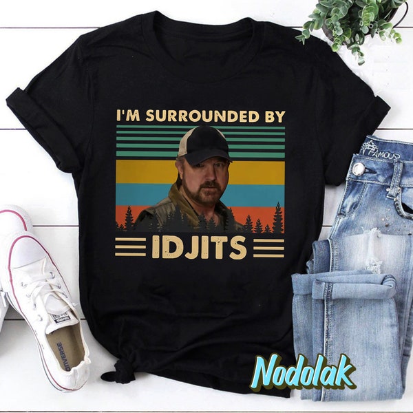 Supernatural I’m Surrounded By Idjits Vintage T-Shirt, Idjits Shirt, Supernatural Shirt, Bobby Singer Shirt, Supernatural Idjits Shirt