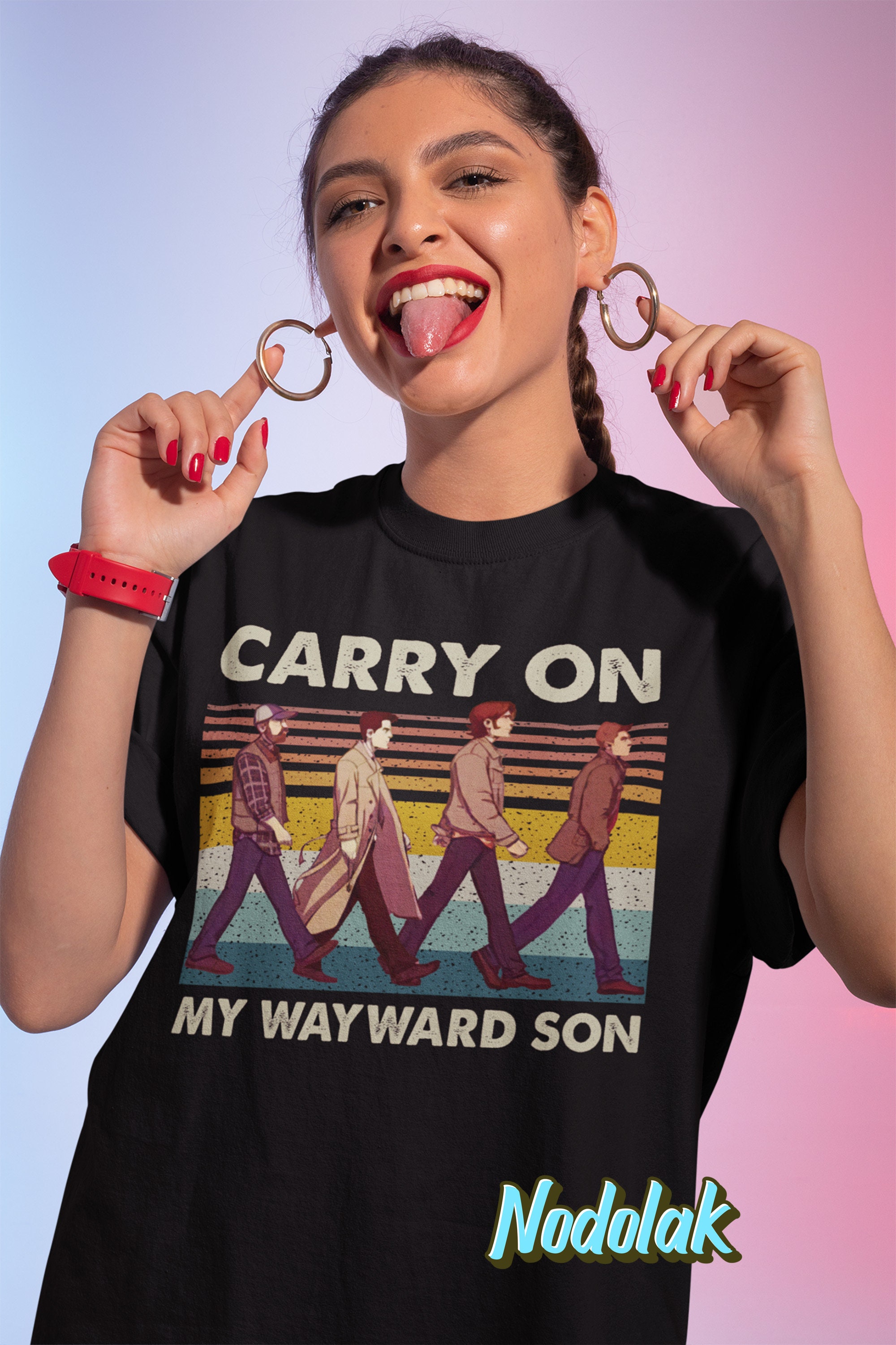 Supernatural T-Shirts - Carry on my Wayward Son Classic T-Shirt RB2409