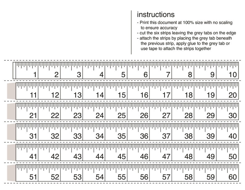 Printable Tape Measure Etsy