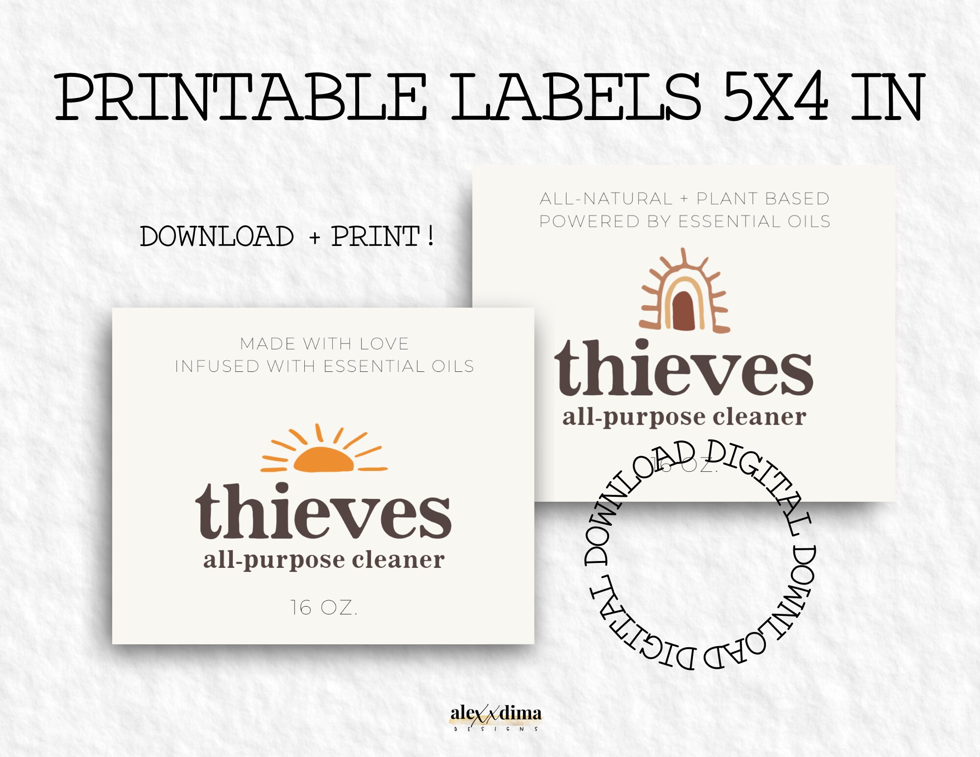 PRINTABLE Thieves Cleaner Label Young Living Essential Oils Etsy