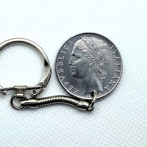 100 Lira Italy / Keychain / Coin Keyring / Vintage Coin / Exclusive Gift / Italian Coin / Italy / 1972