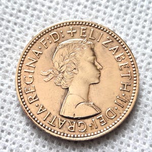 Half Penny 1967 coin - Queen Elizabeth II / United Kingdom Coin / Great Britain / old coin / vintage coin / collectible / Elizabeth