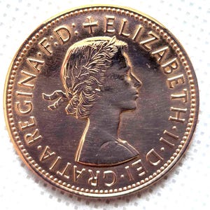 One Penny 1967 coin - Queen Elizabeth II / United Kingdom Coin / Great Britain / old coin / vintage coin / collectible / Elizabeth