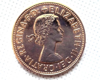 1977年 イギリス 1ペニーコイン エリザベス2世 ブロンズ ヴィンテージ