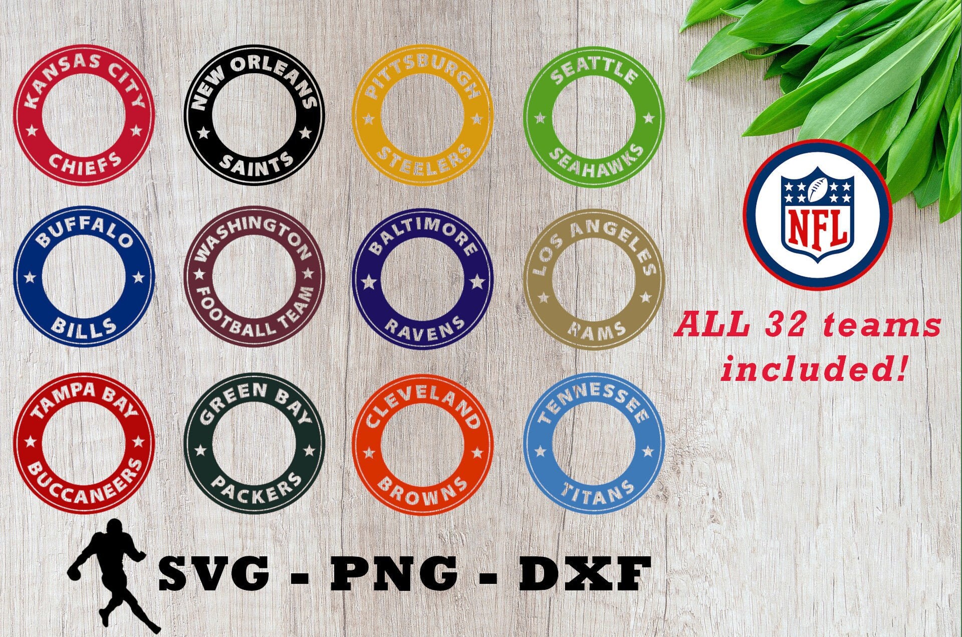 NFL Football Starbucks 24oz Cold Cup rings! | All 32 teams! SVG-PNG-D…
