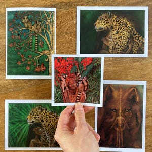 Cartes postales animaux - Print Impression Art - Laurie Lardinois - animal totem, chamanisme, nature, féminin sacré, enfant intérieur