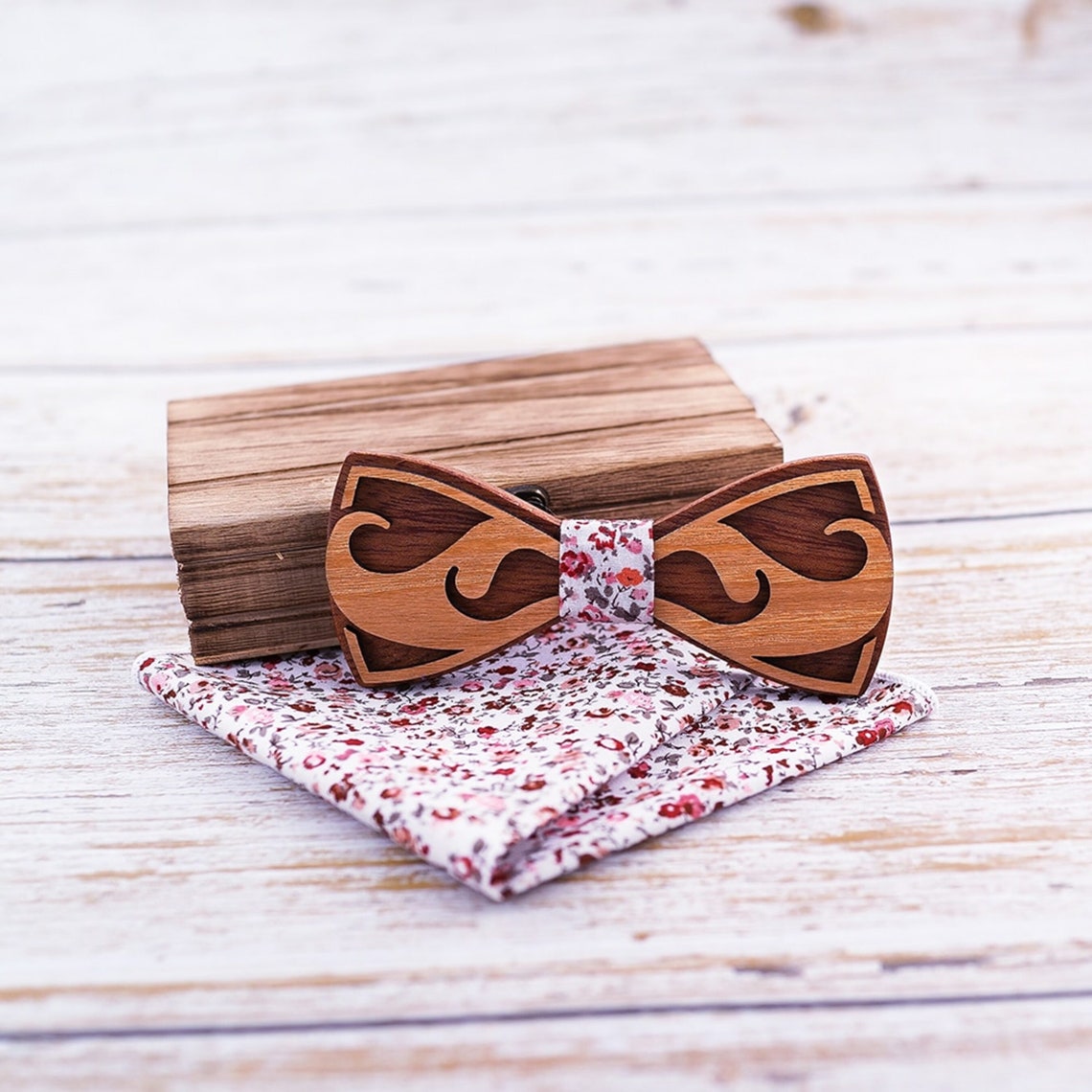 Wooden Bow Tie Gift Set Laser Cut Adult Bow Tie Wooden Box Etsy