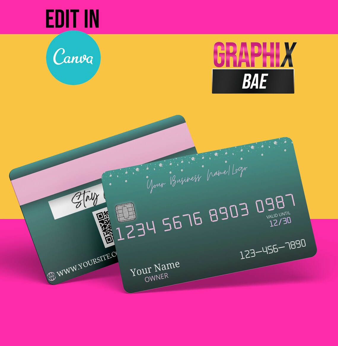 Business Credit Card Template DIY Credit Business Branding | Etsy