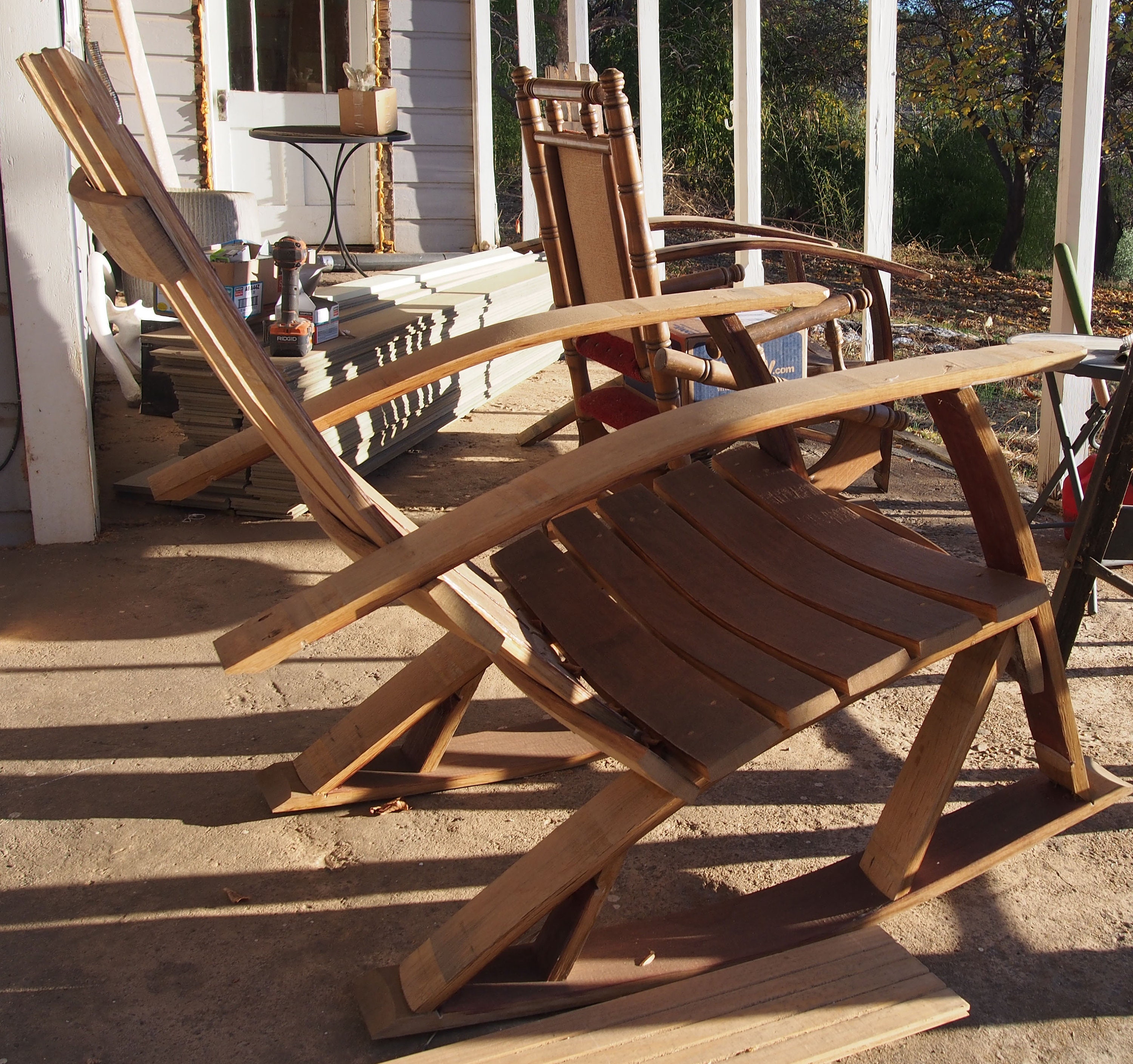 Wine Barrel Rocking Chair Built or Unbuilt Etsy