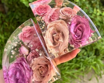 5"x4" Bouquet Preserved Flower Bookends set, Wedding bouquet, Resin bookends, resin preserved bookends, Bouquet Preservation, Wedding gifts