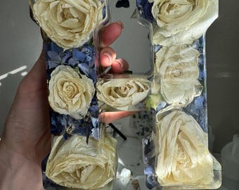BIG 5x7 Letters. Gift Letters  for the Engagement, wedding bouquet,Floral letters, flower  preserved, Home Decor, Gift for her