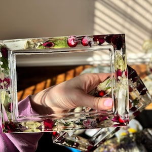 6x8 Resin Preserved  Frame 4x3 photo SMALL FLOWERS / PETALS   | Bridal  Keepsake | Preserve Flower Frame| Wedding Gift Bouquet Preservation