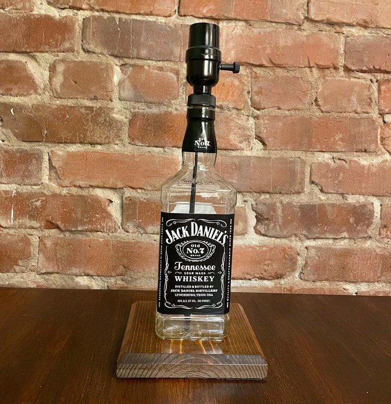 Jack Daniels Whiskey Bottle Lamp Etsy