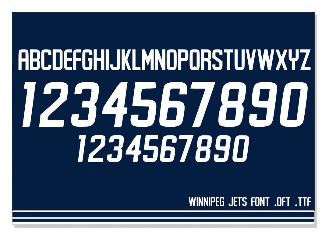 Winnipeg Jets Jersey Font .OFT .TTF Etsy