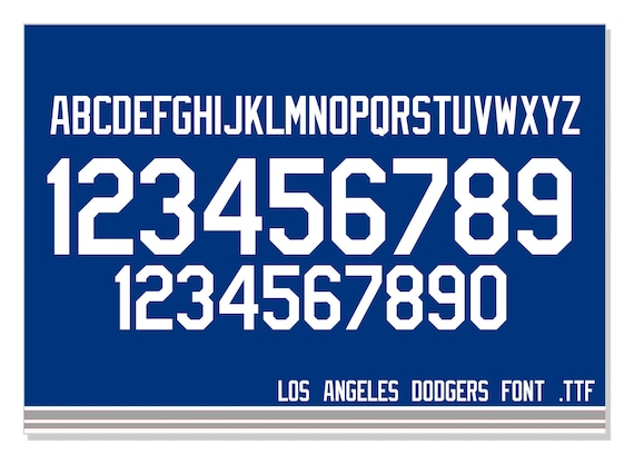 dodgers jersey number font