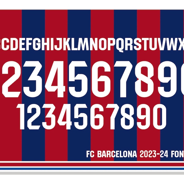Jersey Font Barcelona Etsy