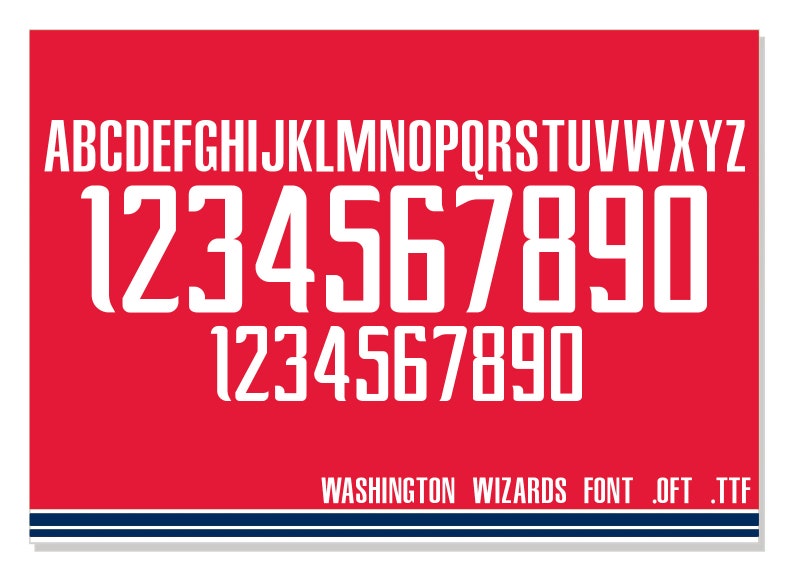 Washington Wizards Jersey Font .OFT .TTF Etsy
