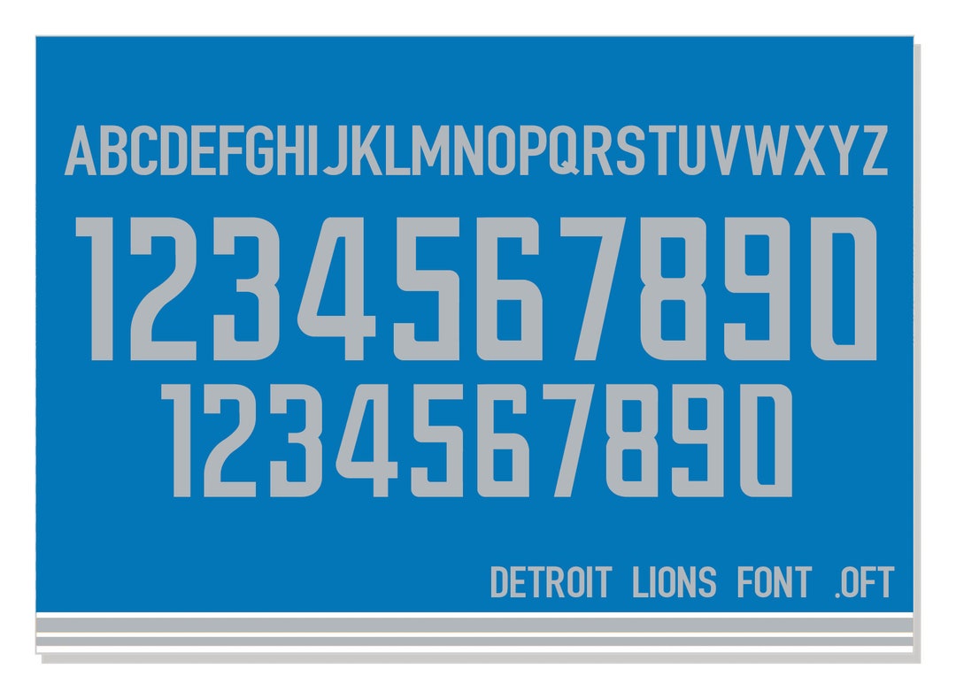 Detroit Lions Jersey Font .OFT Etsy