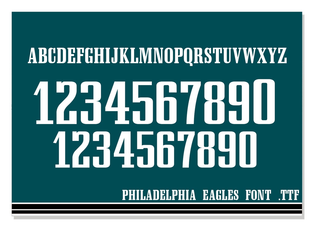 Philadelphia eagles jersey font ttf etsy