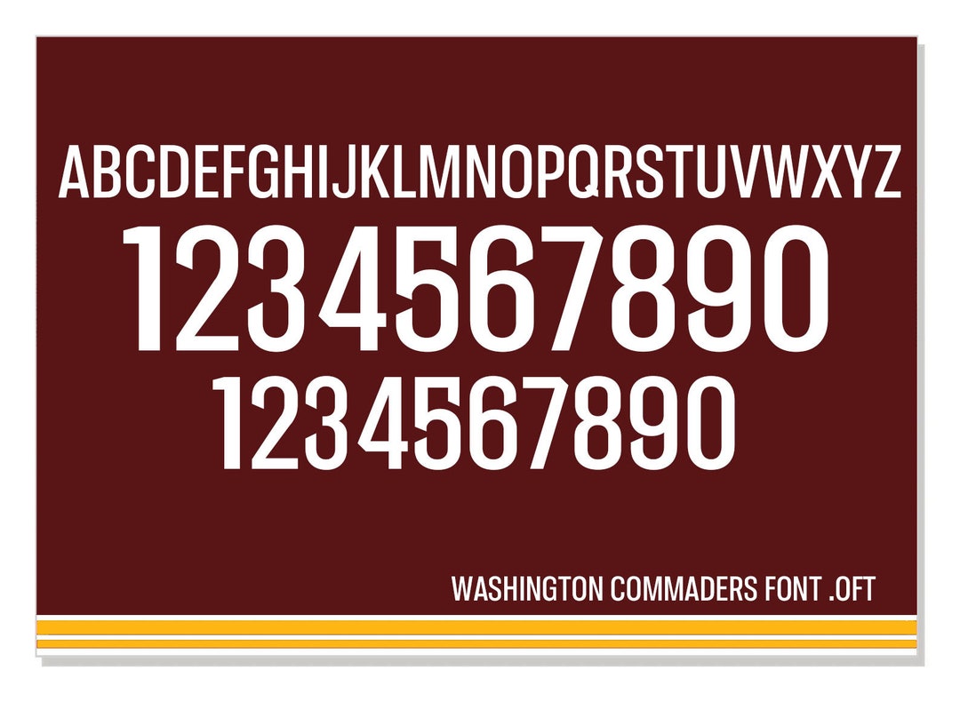 Washington Commanders Jersey Font .OTF Etsy