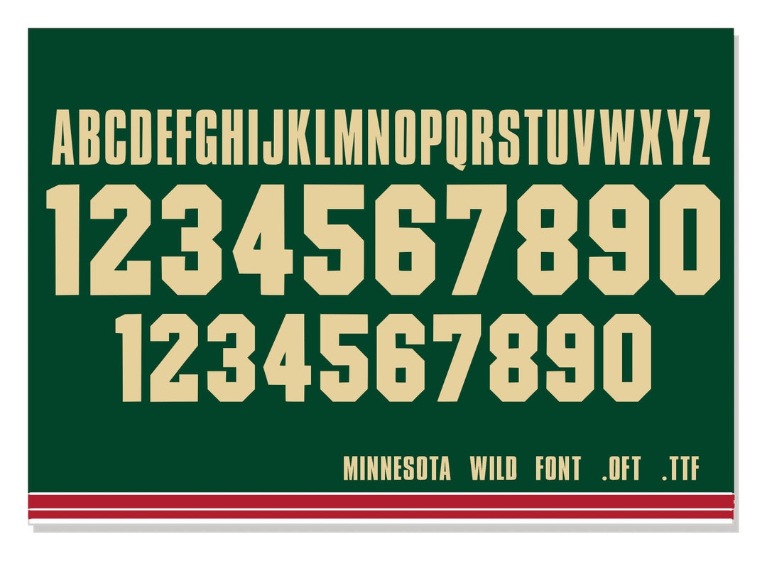 Minnesota Wild Jersey Font .OTF .TTF - Etsy