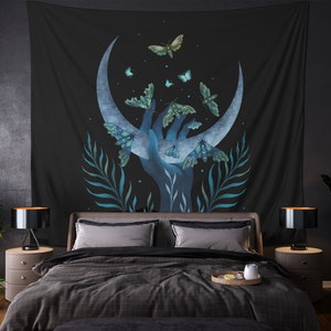 Moth Hand Indoor Wall Tapestries