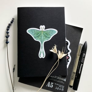 Luna Moth Die-cut Stickers, Vinyl Sticker, Nocturnal Moon Moth Sticker ...