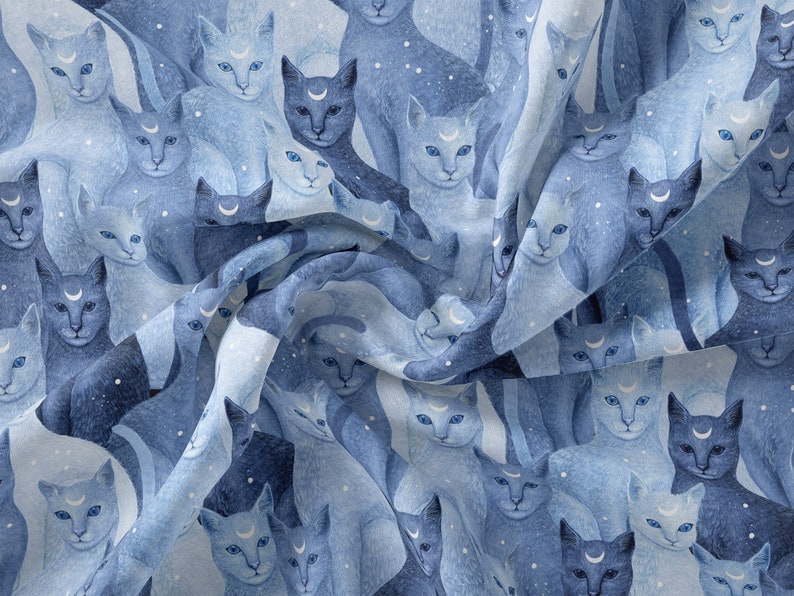 Seamless Pattern, Cats Digital Paper, Witchy Cat Pattern, Boho Surface ...