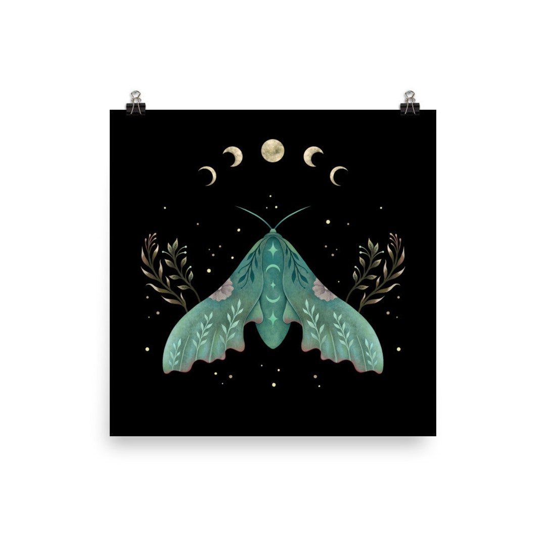 Giclée Print Poster, Luna and Moth Art Prints, Original Illustration ...