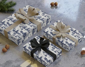 Vintage Halloween Graveyard Scene Gift Wrap, spooky halloween night, witchy and gothic