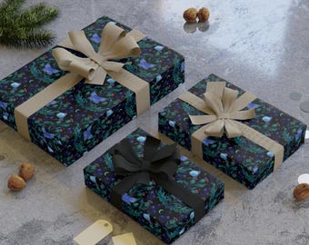 Magical Thistie Home Floral Pattern Gift Wrapping Paper Roll | Botanical Wrapping Paper, Holiday gift