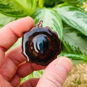 Blue Tigers Eye Pinecone Pendant
