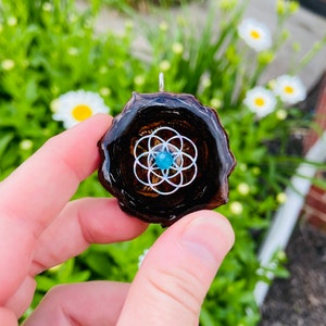 Blue Agate Pinecone Pendant