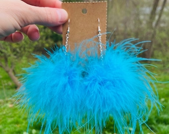 Feather Puff Earrings