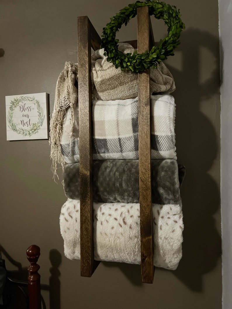 Blanket Wall Shelf Wall Decor Blanket Holder Towel Etsy