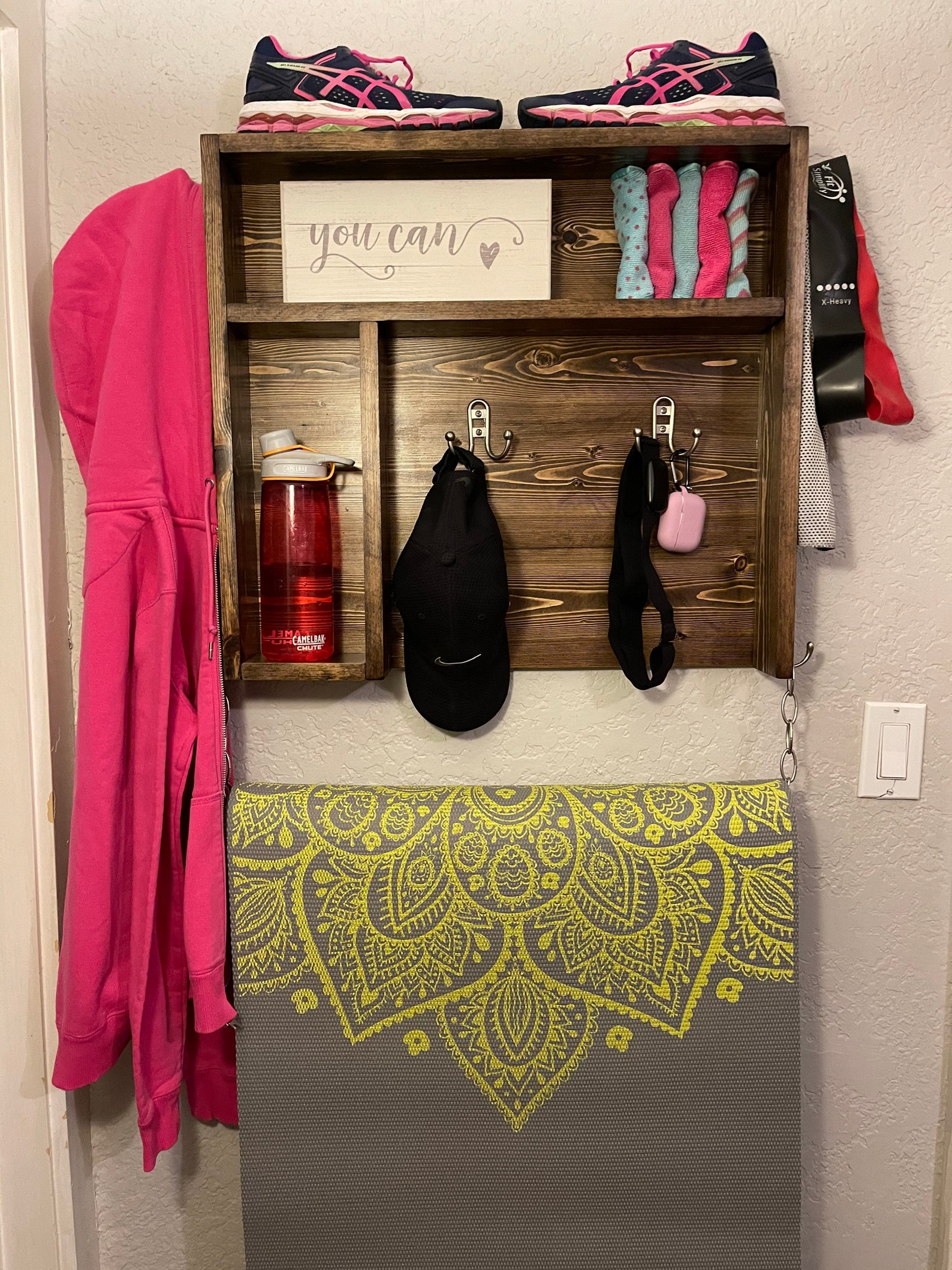 Workout Accessories Wall Shelf Peloton equipment Holder Etsy
