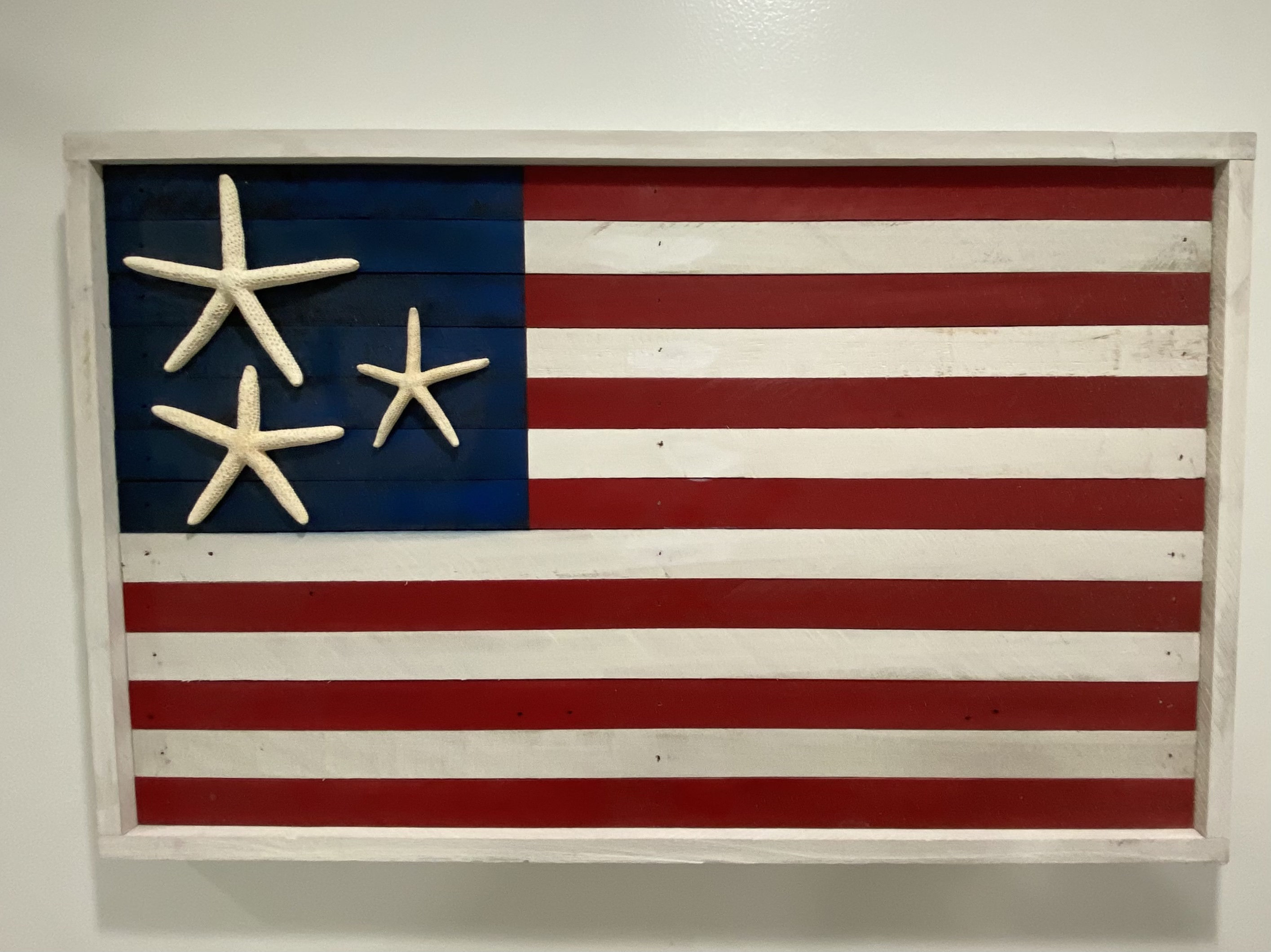 Coastal American Flag Wood Flag Beach Flag Coastal Decor | Etsy