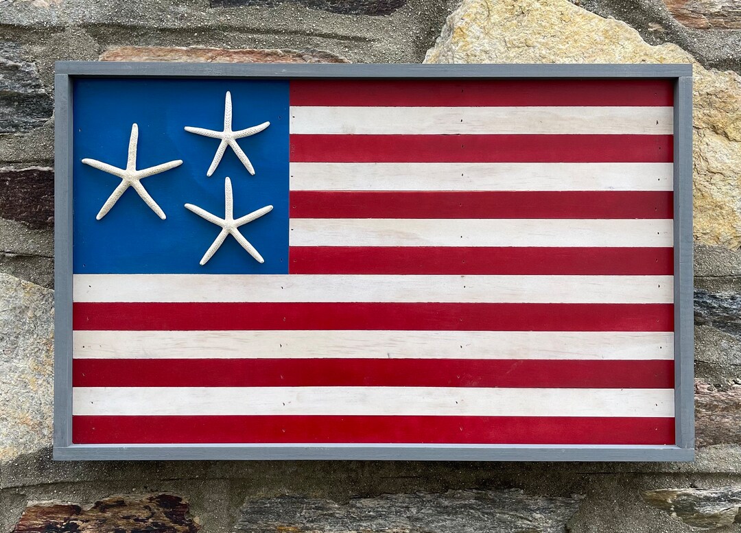 Coastal American Flag American Flag Coastal Decor Beach - Etsy