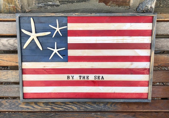 Coastal American Flag American Flag Coastal Decor Beach | Etsy