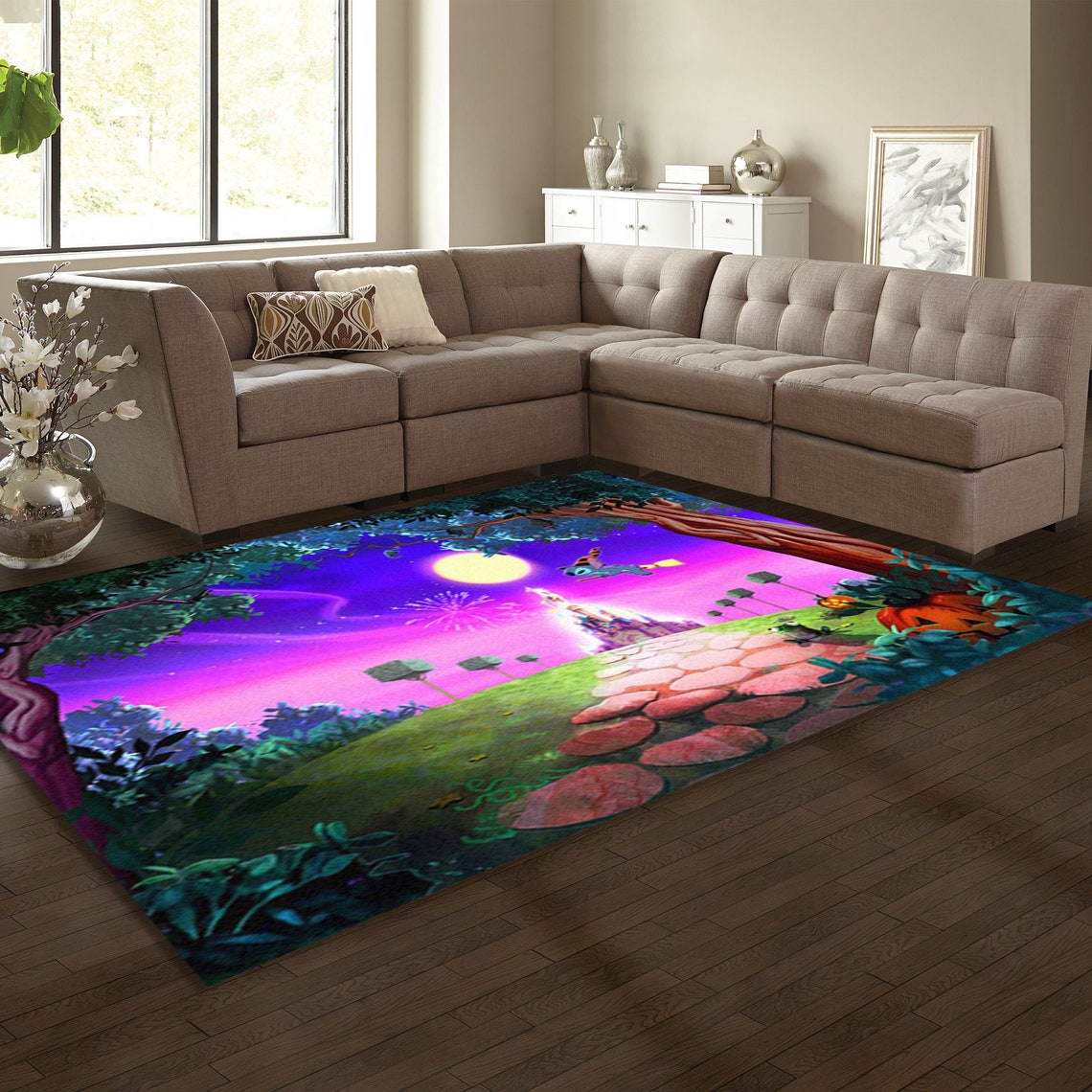 Disney Sunset Rug Cinderella Castle Travel Inspired Travel Etsy