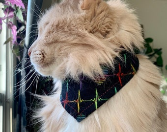 Lama and cactus bandana Single layer flannel bandana for dogs and cats Desert themed tied bandana.