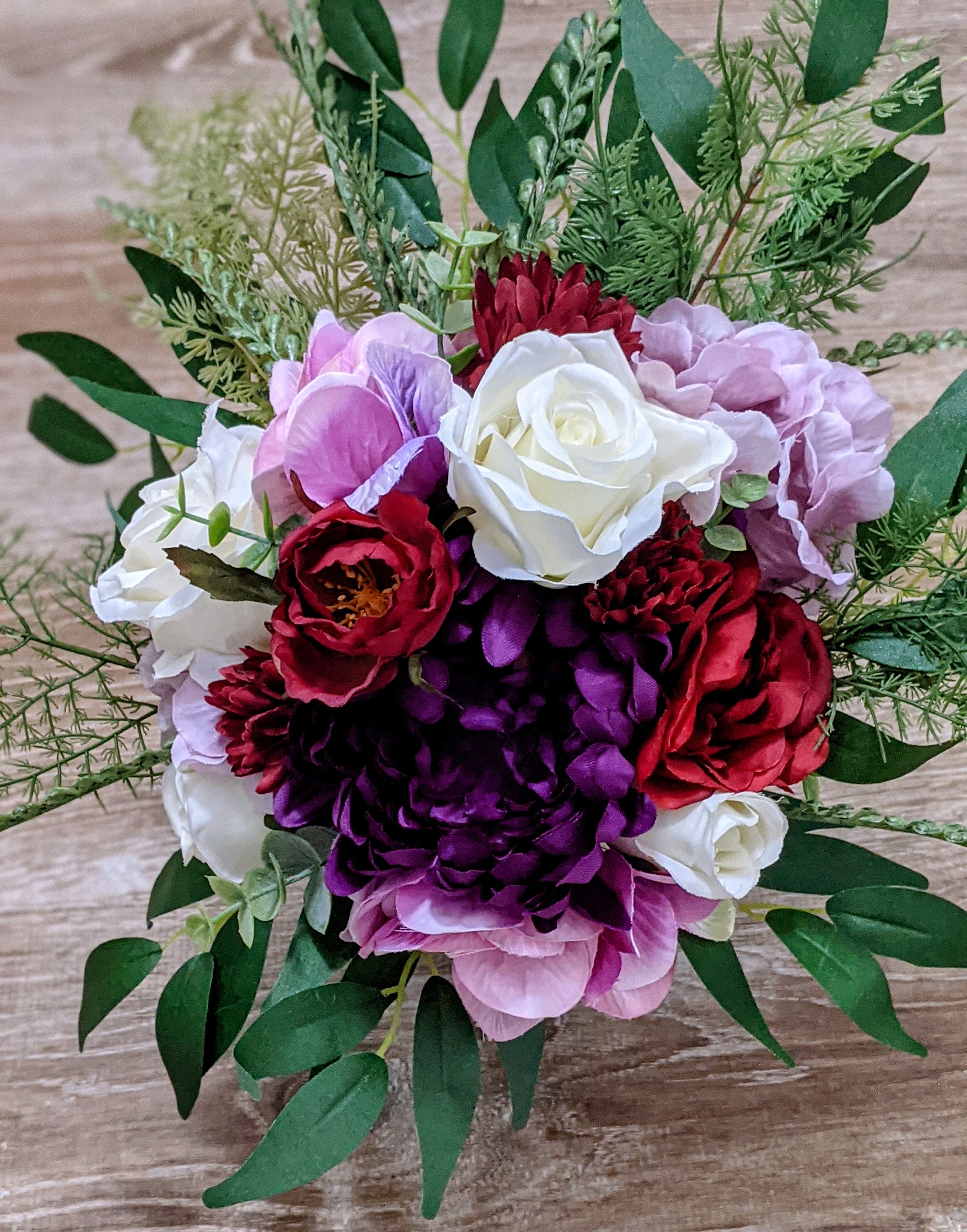 Purple and Burgundy Bridal Bouquet Boho Wedding Flowers Etsy