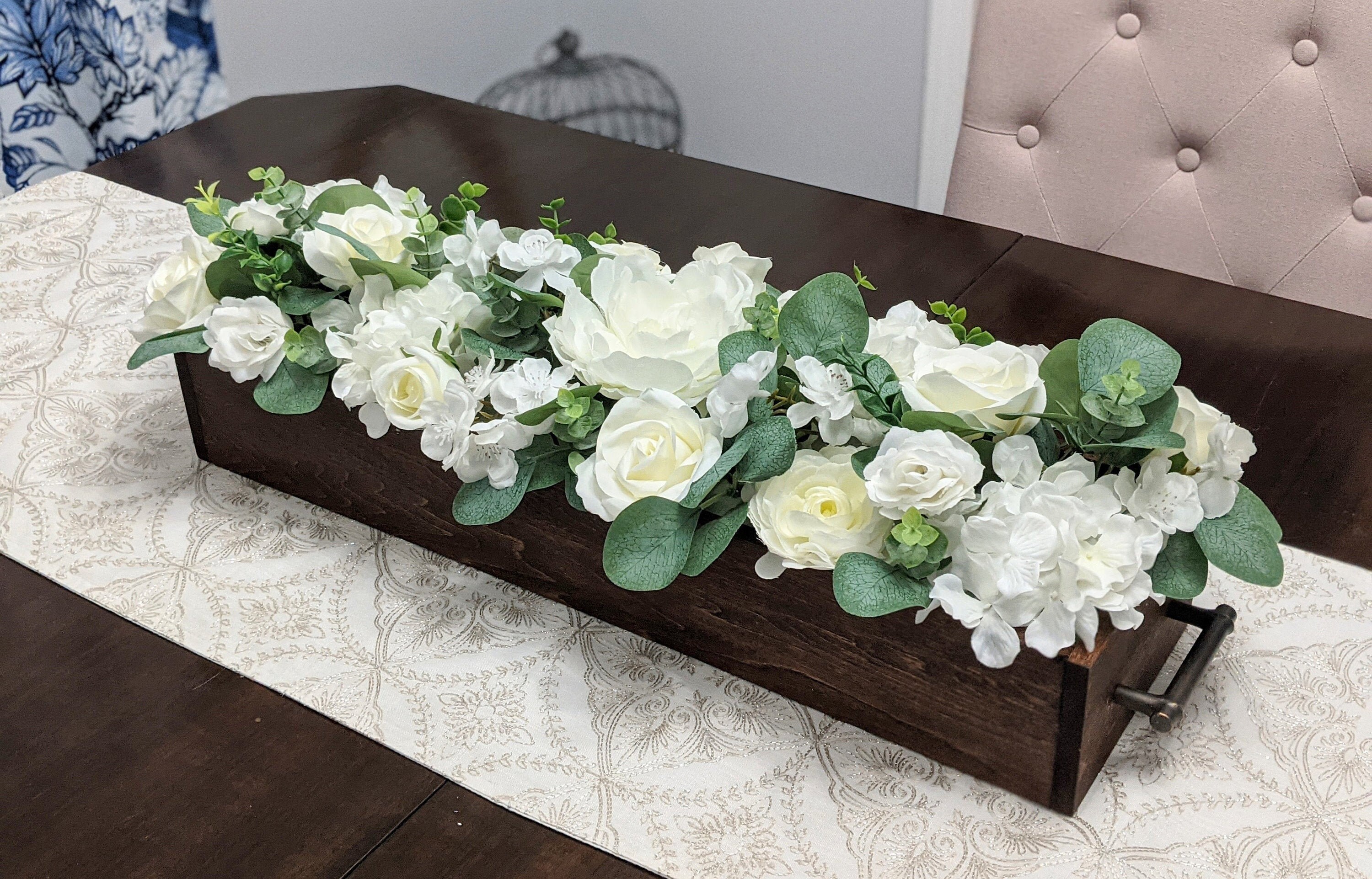 Cream and White Dining Room Centerpiece Farmhouse Table Etsy