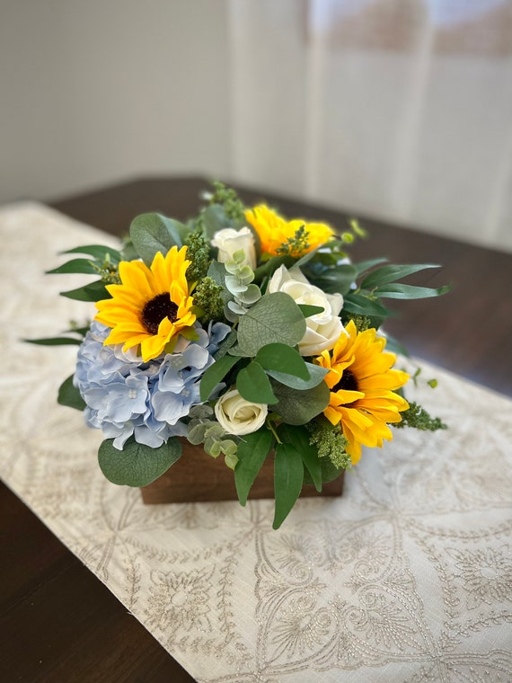 Sunflowers with Hydrangea Box Sunflowers with Hydrangea Box