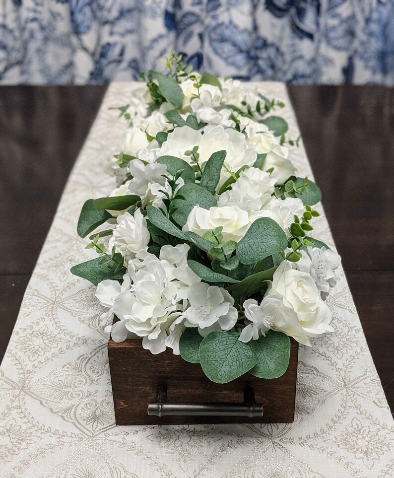 Cream and White Dining Room Centerpiece Farmhouse Table Etsy