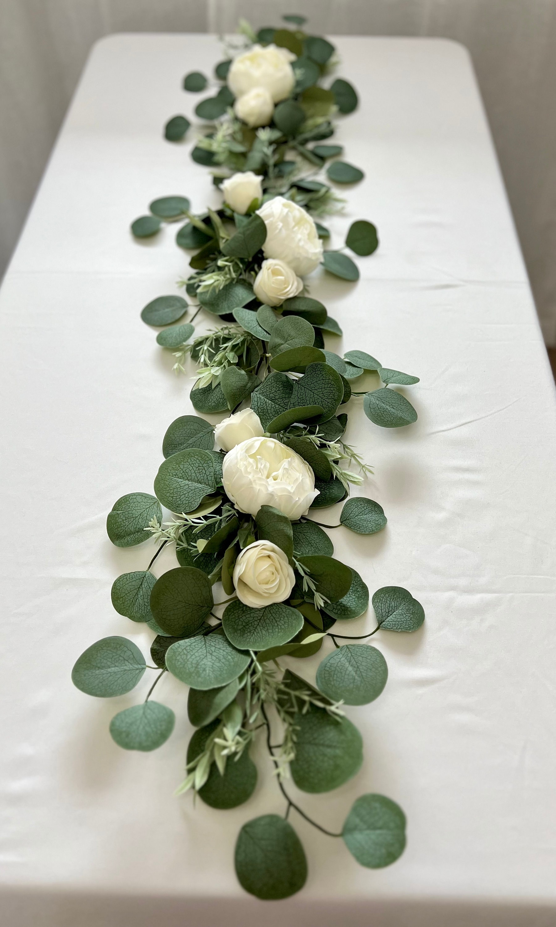 White Roses Sage Eucalyptus Greenery ...