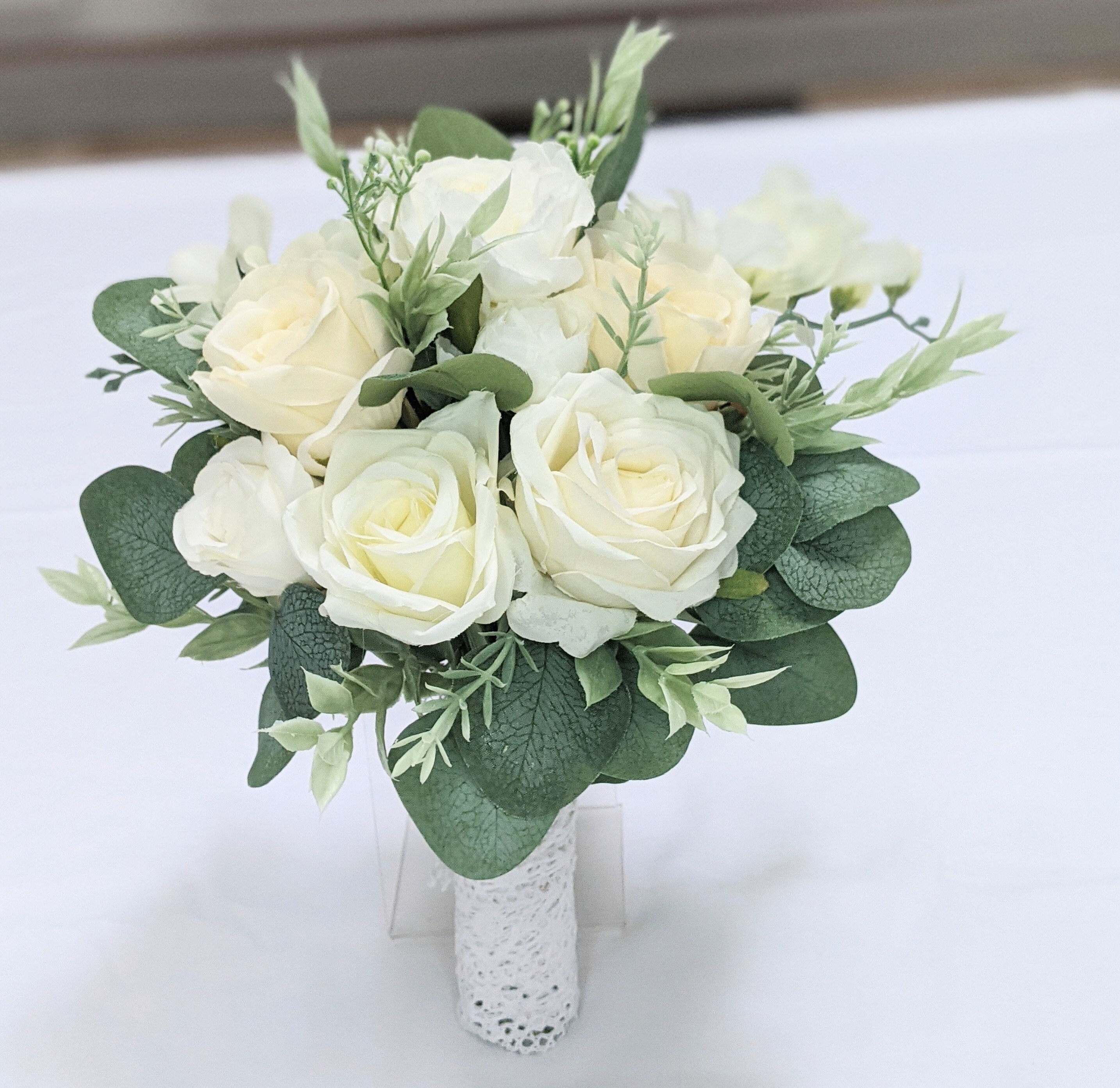 Traditional Cream and Sage Bouquet Bridal or Bridesmaids Etsy